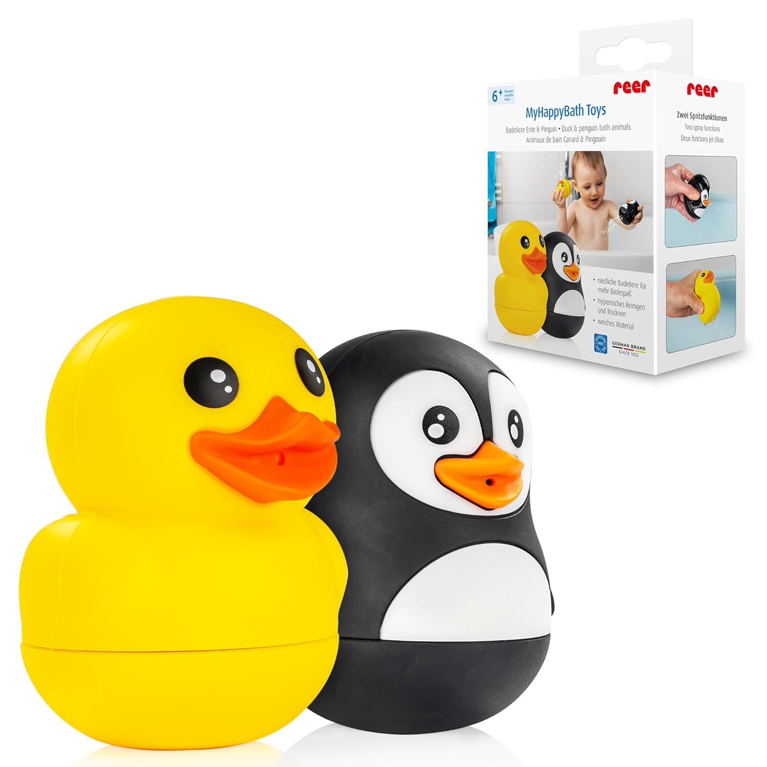 reer MyHappyBath Toys Badetiere Ente & Pinguin